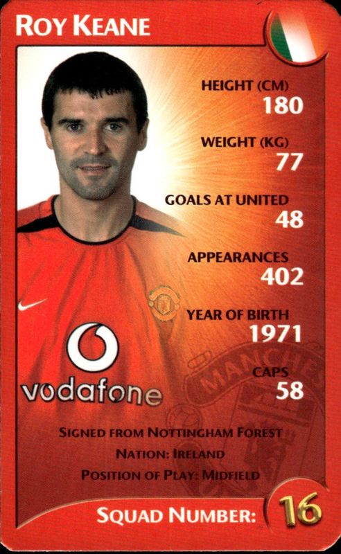 Top Trumps 2003 Special Manchester United Roy Keane