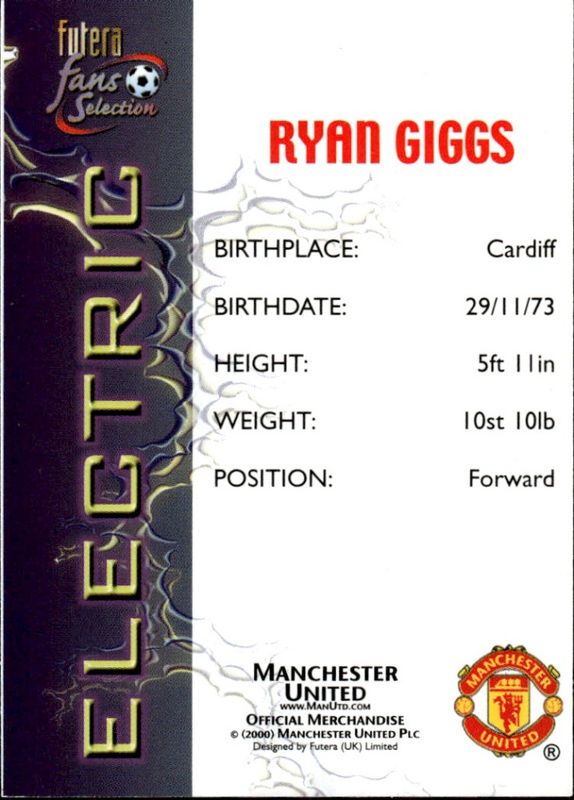 2000 Futera Fans Selection Manchester United Electric Ryan Giggs