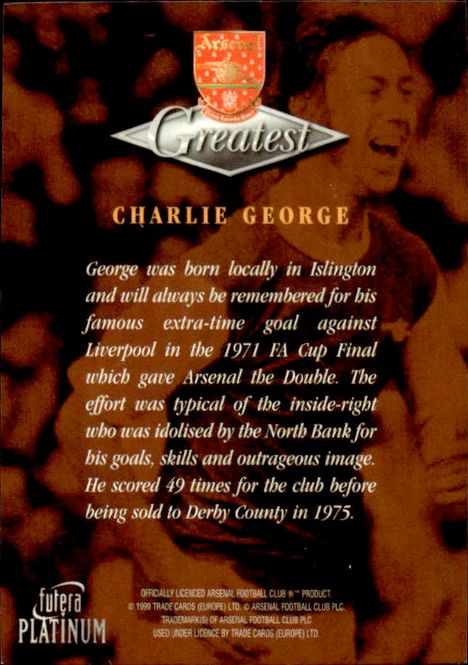 Hovedbilde futera 1999 greatest arsenal CHARLIE GEORGE 22 ...