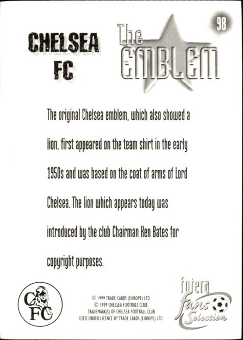 Hovedbilde Futera Fans Selection 1999 Chelsea FC Trading ...