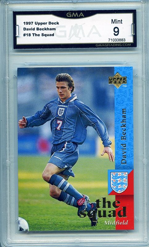 1997 Upper Deck David Beckham England RC #18 GMA 9