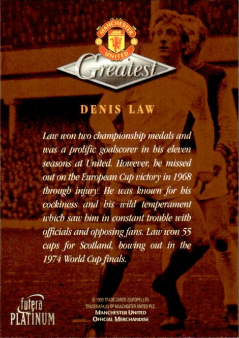 Main Image Futera 1999 Manchester United Greatest Denis Law