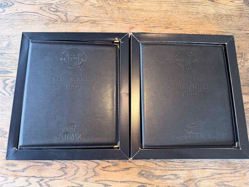 22 Carat Gold Leather Binders pair #64/99 AUTOGRAPHED Werry rare   