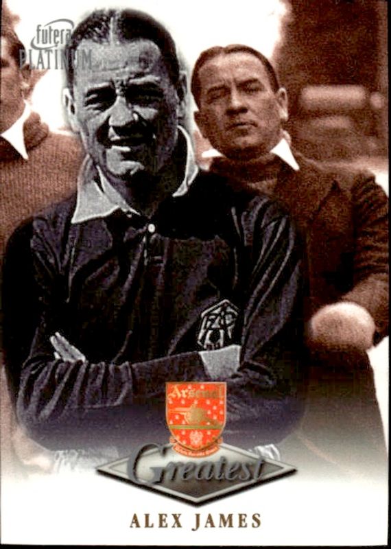1999 Futera Platinum Arsenal Greatest Alex James 22 CARAT GOLD EDGES