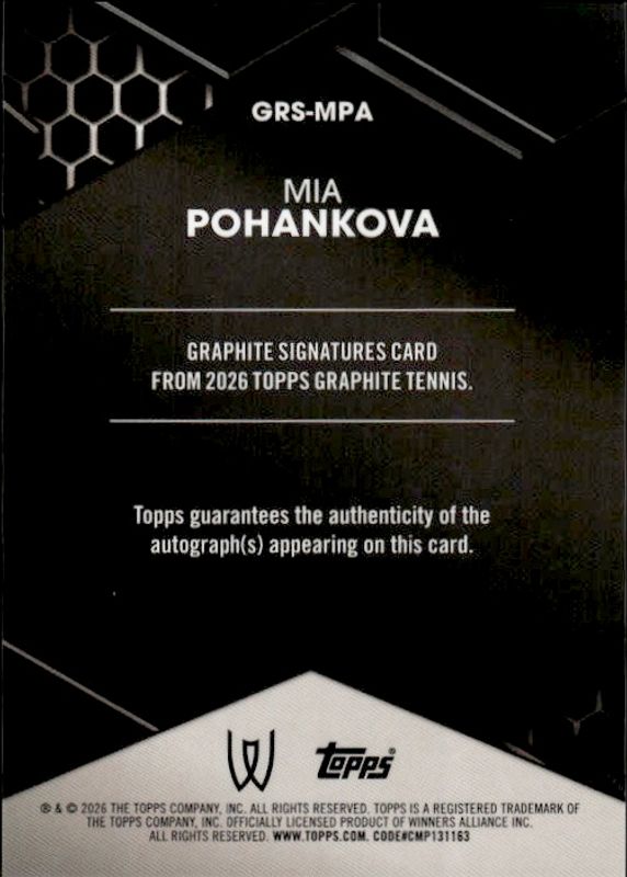 2026 Topps Graphite MIA POHANKOVA Rookie RC AUTO Autograph Refractor
