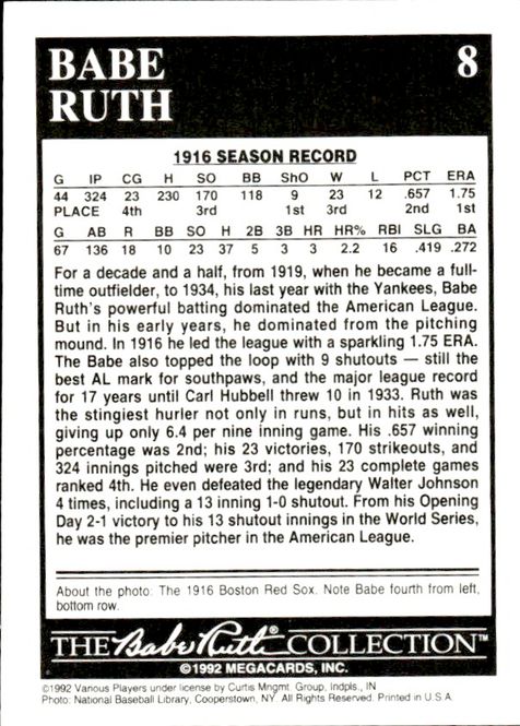 Hovedbilde 1992 The Babe Ruth Collection # 8 Year in Review