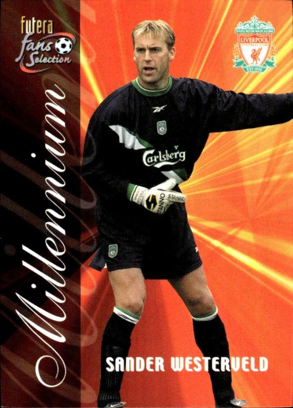 2000 Futera Fans Selection Liverpool Millennium Sander Westerveld #135.  22 CARAT GOLD GILDED EDGES