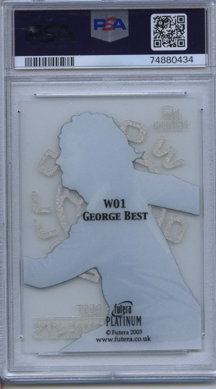 2003 Futera Platinum World Greats George Best #W01 PSA 10 GEM MT POP 11 