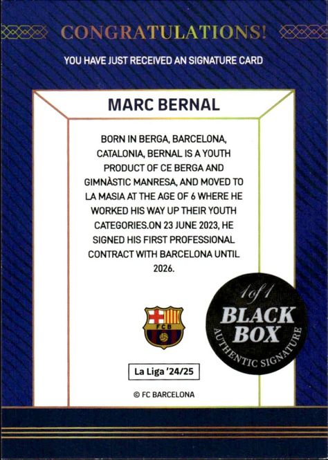 Main Image 2024-25 black box 1/1 marc bernal signature card