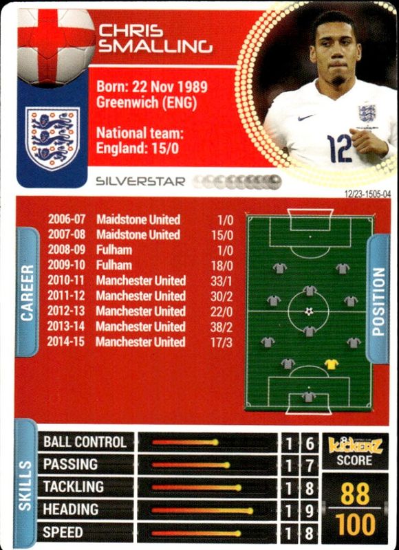 2014-15 Kickerz Silver-Star Chris Smalling