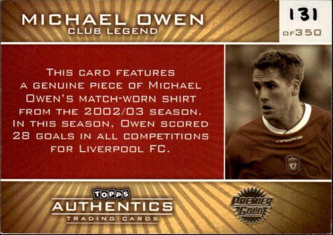 Hovedbilde Topps Premier Gold 2002 Game-Worn Shirts Michael ...