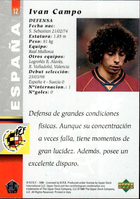 Main Image UPPER DECK 1998 SPAIN IVAN CAMPO EL EQUIPO