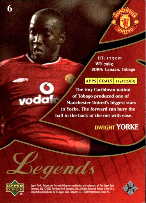 Main Image 2002 Upper Deck Manchester United Legends Dwight ...
