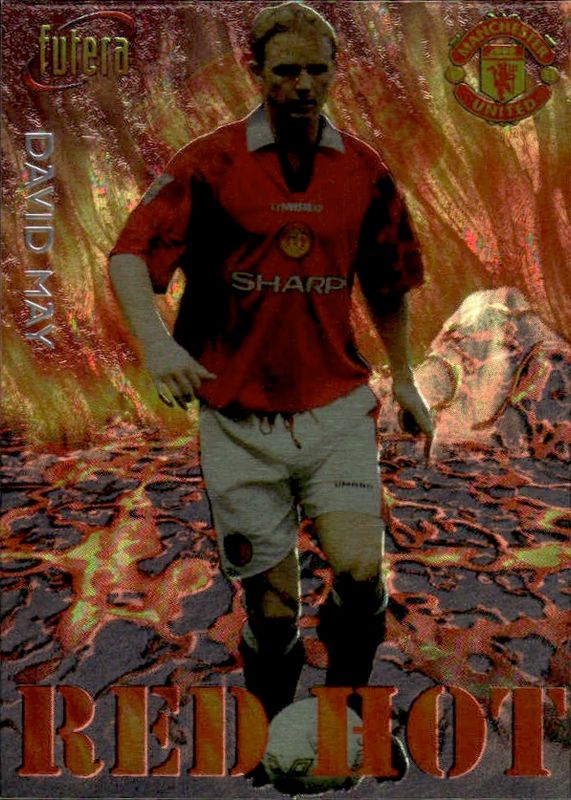 1998 Futera Manchester United Red Hot! 1128/8000 David May #RH4 