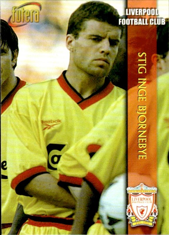 1998 Futera Liverpool Stig Inge-Bjornebye #17 EMBOSSED 