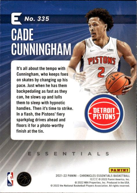 Main Image 2021-22 Panini Chronicles #335 Cade Cunningham ...